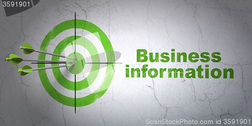 Image of Finance concept: target and Business Information on wall background