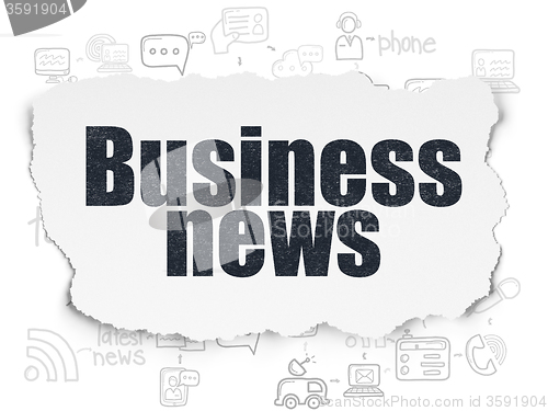 Image of News concept: Business News on Torn Paper background