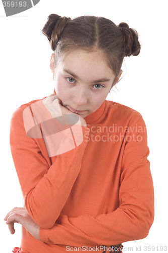 Image of Girl with hands on chin