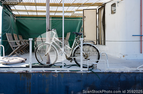 Image of bicyckle on a boat