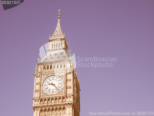Image of Retro looking Big Ben in London