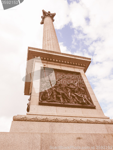 Image of Retro looking Nelson Column in London