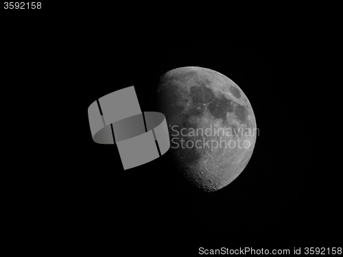 Image of Black and white Gibbous moon