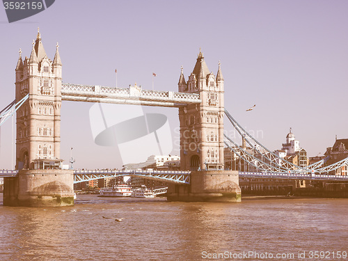 Image of Retro looking Tower Bridge in London