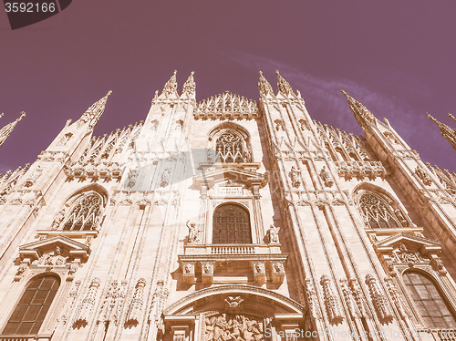Image of Retro looking Milan Cathedral