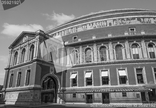 Image of Black and white Royal Albert Hall in London