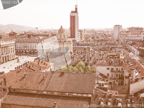 Image of Retro looking Piazza Castello Turin