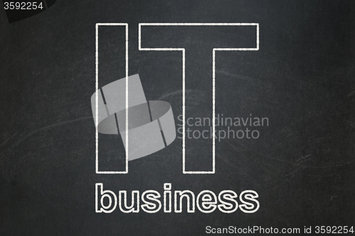 Image of Business concept: IT Business on chalkboard background