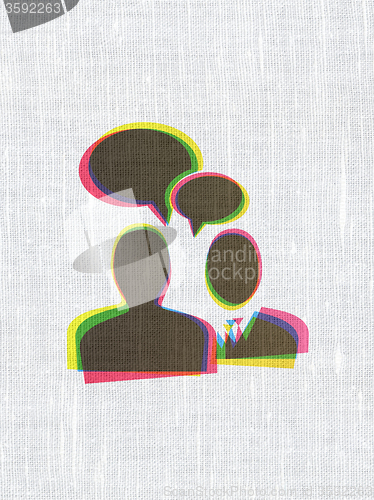 Image of Business concept: Business Meeting on fabric texture background