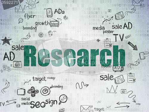 Image of Advertising concept: Research on Digital Paper background