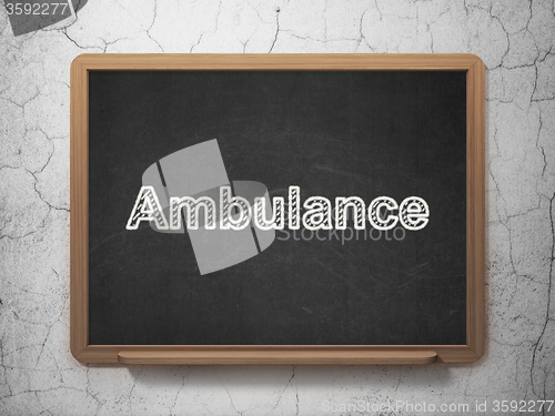 Image of Medicine concept: Ambulance on chalkboard background