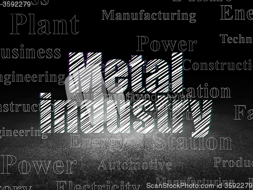 Image of Manufacuring concept: Metal Industry in grunge dark room