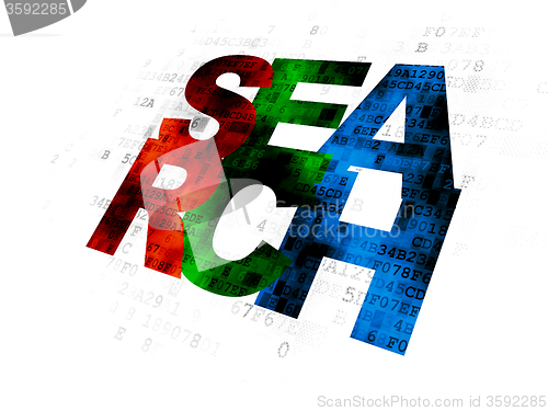 Image of Web development concept: Search on Digital background