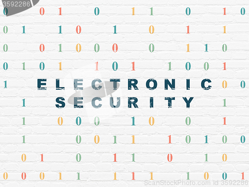 Image of Privacy concept: Electronic Security on wall background