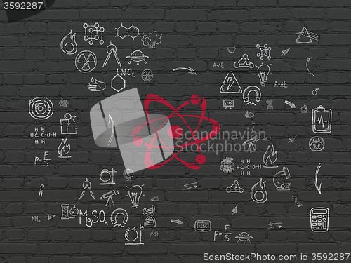 Image of Science concept: Molecule on wall background