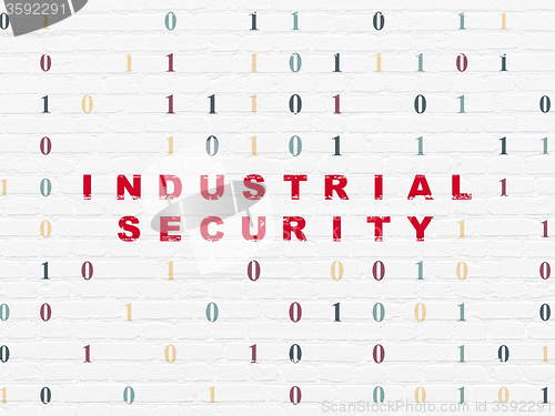 Image of Privacy concept: Industrial Security on wall background