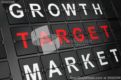 Image of Business concept: Target on airport board background