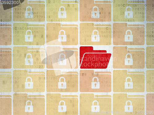 Image of Privacy concept: folder icon on Digital Paper background