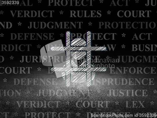 Image of Law concept: Criminal in grunge dark room