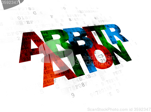 Image of Law concept: Arbitration on Digital background