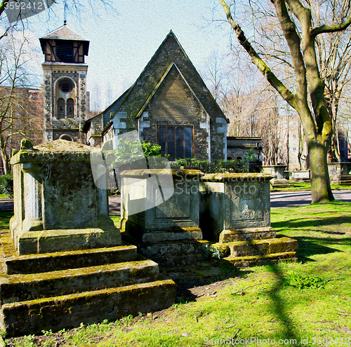 Image of in cemetery     england europe old construction and    history