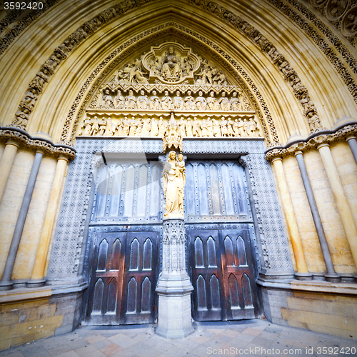 Image of rose window weinstmister  abbey in london old church door and ma