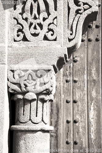 Image of morocco old door and historical nail wood