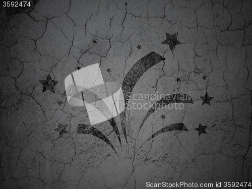 Image of Entertainment, concept: Fireworks on grunge wall background