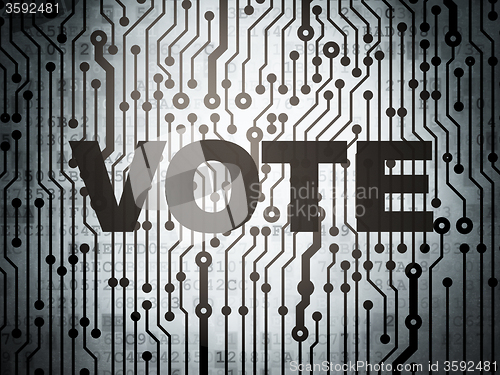 Image of Political concept: circuit board with Vote