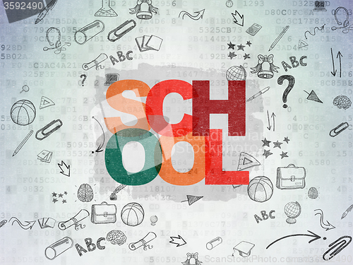 Image of Learning concept: School on Digital Paper background