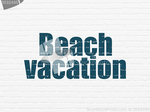 Image of Travel concept: Beach Vacation on wall background