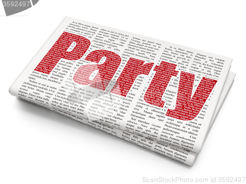Image of Holiday concept: Party on Newspaper background