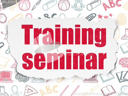 Image of Studying concept: Training Seminar on Torn Paper background