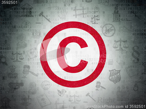 Image of Law concept: Copyright on Digital Paper background