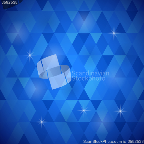 Image of Blue Geometric Retro Mosaic Pattern