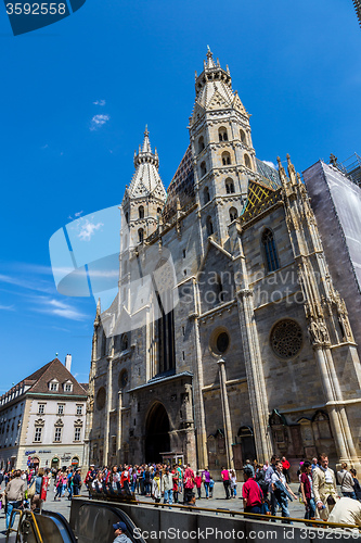 Image of Beautiful view of St. Stephen\'s Cathedral at evening, Vienna, Au