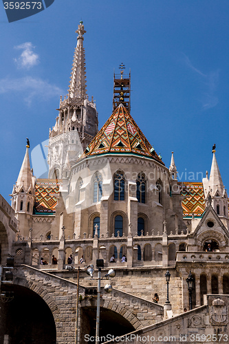 Image of Eurtopa, Hungary, Budapest, Fishermen\'s Bastion. One of the land