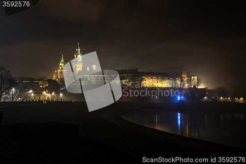 Image of Poland, Krakow. Wawel Castle and Wistula