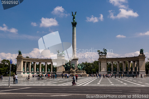 Image of Heroes square in Budapest,