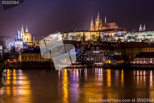 Image of Prague gothic Castle with Charles Bridge