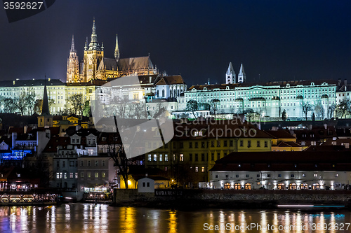 Image of Prague gothic Castle with Charles Bridge