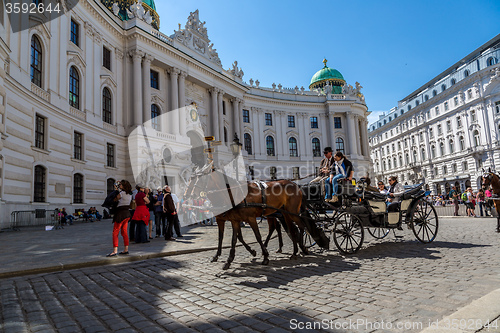 Image of Horse-drawn Carriage in Vienna at the famous Stephansdom Cathedr