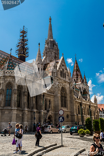 Image of Matthias Church in Budapest in a sunny day