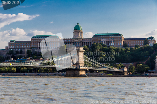 Image of The Szechenyi Chain Bridge and Buda Castle, St. Matthia in Budap