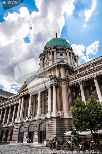 Image of Budapest, Buda Castle or Royal Palace with horse statue, Hungary