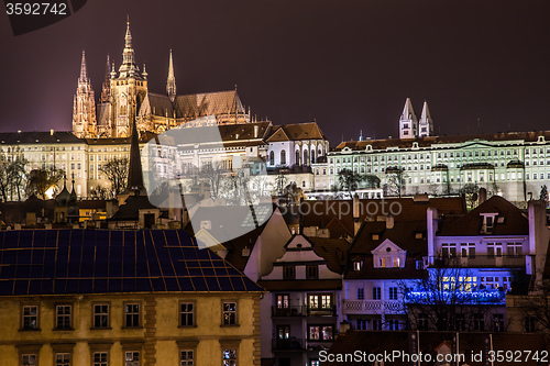 Image of Prague gothic Castle with Charles Bridge