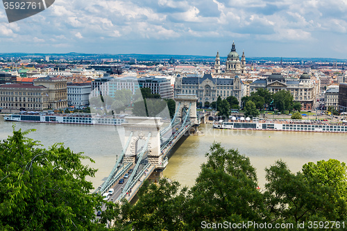 Image of Magnificent Chain Bridge in beautiful Budapest