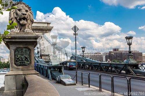 Image of The Szechenyi Chain Bridge is a beautiful, decorative suspension