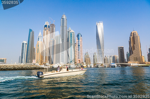 Image of Dubai Marina cityscape, UAE