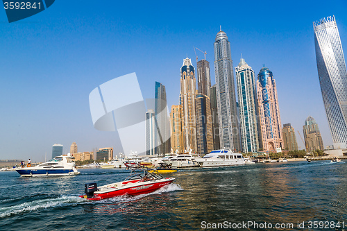 Image of Dubai Marina cityscape, UAE